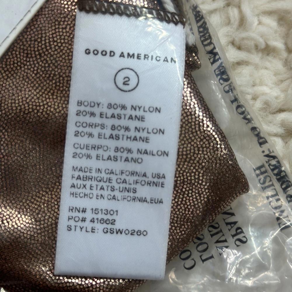 Good American Womens Foil Better Bikini Reversible Bottom Mocha Size M New - Picture 9 of 12
